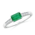 thumbnail image 1 of Emerald Cut Shape Green Emerald CZ Diamond Band Ring Women 925 Sterling Silver May Birthstone Engagement Anniversary Gift Gemstone Jewelry, 1 of 5
