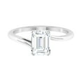 thumbnail image 1 of Rosec Jewels Certified Moissanite Emerald Cut Engagement Ring 2 Ct - Moissanite Solitaire Ring (6X8 mm, D-VS1 Quality), 14K White Gold, US 9.50, 1 of 8