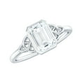 thumbnail image 1 of Rosec Jewels Certified Moissanite Emerald Cut Engagement Ring 2 Carat - Celtic Knot Ring (6X8 mm, D-VS1 Quality), 925 Sterling Silver, US 6.50, 1 of 8