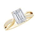 thumbnail image 1 of Rosec Jewels Emerald Cut Solitaire Moissanite Infinity Engagement Ring (6X8 mm, 2 Ct, D-VS1 Grade), 14K Yellow Gold, US 10.50, 1 of 9