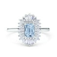 thumbnail image 1 of Emerald Cut Vintage Wedding Ring Simulated Aquamarine CZ 925 Sterling Silver Size 5, 1 of 5
