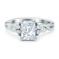 thumbnail image 1 of Emerald Cut Wedding Bridal Ring CZ 925 Sterling Silver Size 10, 1 of 7