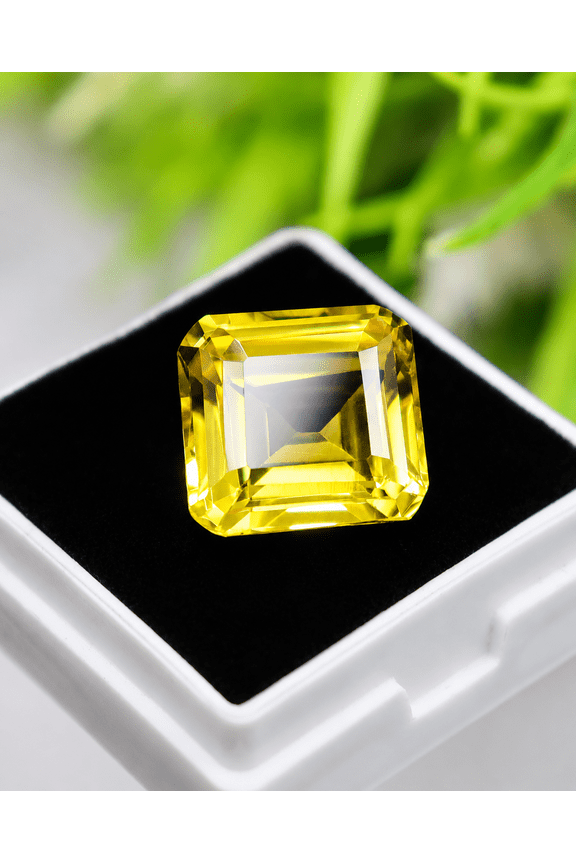 Emerald Cut Yellow Sapphire Loose Gemstone, Rectangular Faceted Yellow Sapphire Stone for Ring, Pendant, Earrings & Jewelry Making