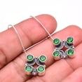 thumbnail image 1 of Emerald Designer Handmade (Simulated) 925 Sterling Silver Earring 1.56" E59, Gemstone Silver Jewelry, New Year Sale, Valentin's Day Gift, 1 of 2