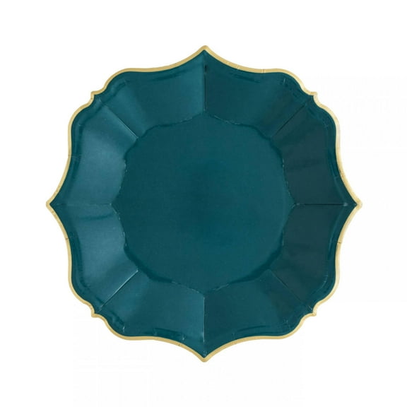 Emerald Dessert Plates | Unique Porcelain Inspired Party Paper Plates