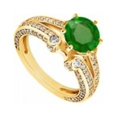 thumbnail image 1 of Emerald & Diamond Engagement Ring 14K Yellow Gold, 1.75 CT - Size 9.5, 1 of 1