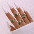 thumbnail image 1 of Emerald Diamond Love Palm Ring Set: Matching Alloy Rings, Electroplated Finish, 4/5/6/7 Piece Set (Unisex), 1 of 1