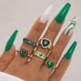 thumbnail image 1 of Emerald Diamond Love Palm Ring Set: Matching Alloy Rings, Electroplated Finish, 4/5/6/7 Piece Set (Unisex), 1 of 11