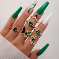 thumbnail image 1 of Emerald Diamond Love Palm Ring Set: Matching Alloy Rings, Electroplated Finish, 4/5/6/7 Piece Set (Unisex), 1 of 1