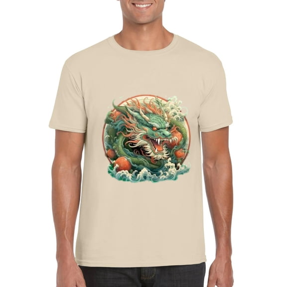 Emerald Dragon Green Mythical Creature Fantasy Gemstone T-Shirt, for men & women, up to size 5XL