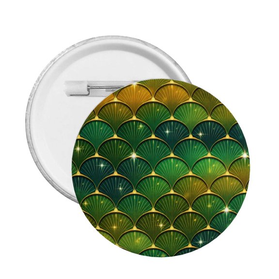 Emerald Dragon Scale Shimmer Round Button Pin Badge 5PCS Pinback Buttons Lapel Pin for Jacket, Backpack, Hat, Party Favor, Gift