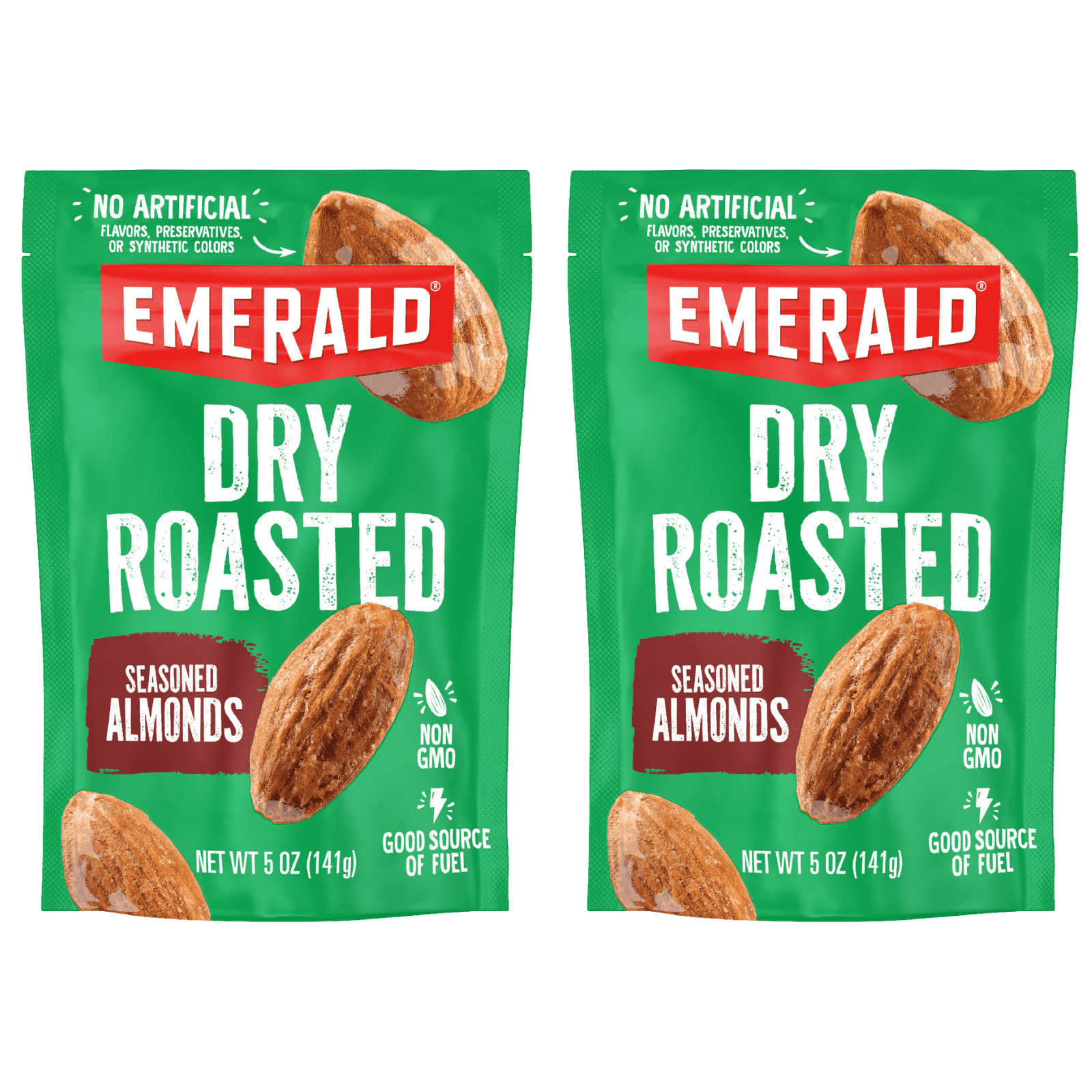 Emerald Dry Roasted Almonds, 5 oz Resealable Bag (Pack of 2) - Walmart.com