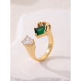 thumbnail image 1 of Emerald Elegant Copper Ring With Electroplating Finish Free Size Jewelry For Women Gift Ready Everyday Wear, 1 of 8