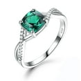 thumbnail image 1 of Emerald Engagement Ring for Women Cz Sterling Silver Ginger Lyne Collection, 1 of 6