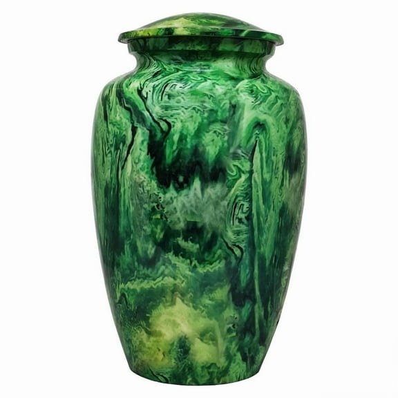 Emerald Eternity: Artisanal Metal Cremation Urn”