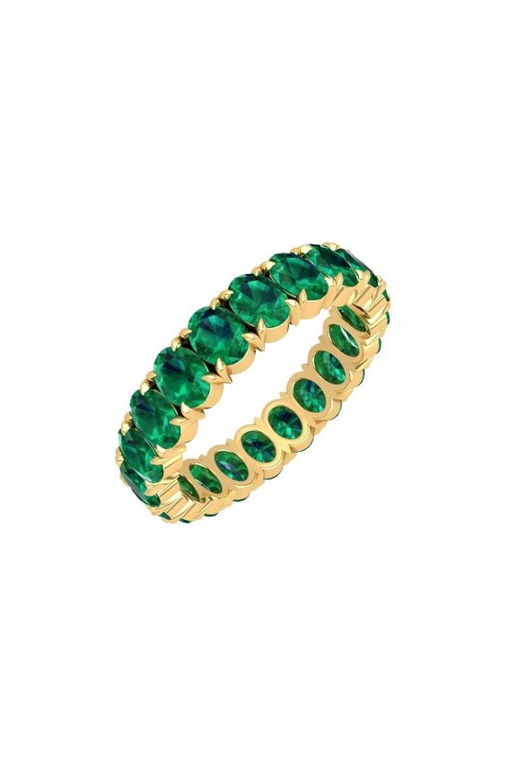 Emerald Eternity Band, Stackable Ring, May Birthstone Ring, Stacking Emerald Ring, Rings for Women, Dainty Ring, Eternity Ring, Gift for Her