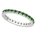 thumbnail image 1 of Emerald Eternity Stackable Ring Band 14K White Gold (0.75ct), 1 of 5