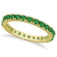 thumbnail image 1 of Emerald Eternity Stackable Ring Band 14K Yellow Gold (0.75ct), 1 of 3
