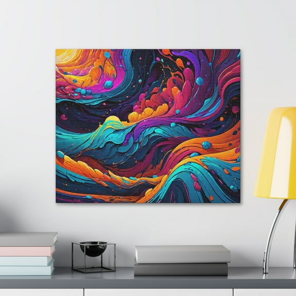 Emerald Euphoria Abstract Expressionism Canvas Wall Art Designed by Artist