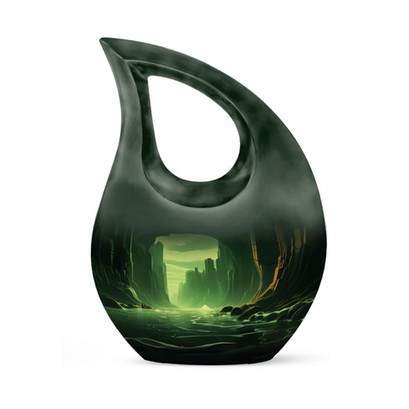 Emerald Glow Urn - Burial Urns For Adult Human Ashes - Urn For Ashes For Women - Human Urns For Ashes - Small Urn For Ashes For Women, cremation urns for men(Size - 4inch, 1Pcs)