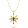 thumbnail image 1 of Emerald Gold Filled Daisy Flower Pendant Gift For Graduation || Ali Baba Jewellery, 1 of 5