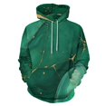 thumbnail image 1 of Emerald Gold Marble Print Men's Women Vintage 3D Hooded Sweatshirt - All-Season Loose Fit Streetwear, 1 of 6