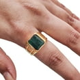 thumbnail image 1 of Emerald Gold Ring, Micron Plated Jewelry, 925 Silver Ring, Father's Day, AAA Natural Emerald, May Birthstone Ring, Heavy Mens Ring, Spiritual Healing Gemstone, Christmas, Mens Tiny Ring, 1 of 8