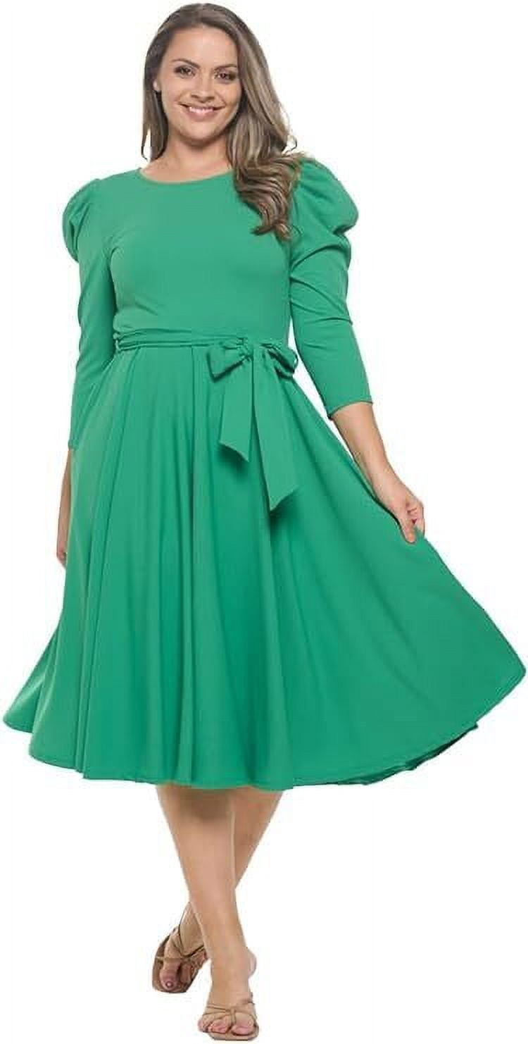 Emerald Green 3X Plus Size Women's Summer Swing Puff Long Sleeve Midi Cocktail Pockets with Tie Waist for Party, Formal and Casual Dresses - Walmart.com Emerald Green 3X Plus Size Women's Summer Swing Puff Long Sleeve Midi Cocktail Pockets with Tie Waist for Party, Formal and Casual Dresses - Walmart.com