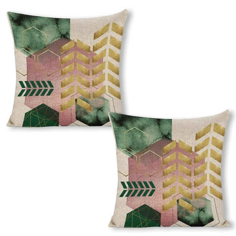 Modern Pink & Green Cushion Modern Pink & Green Cushion