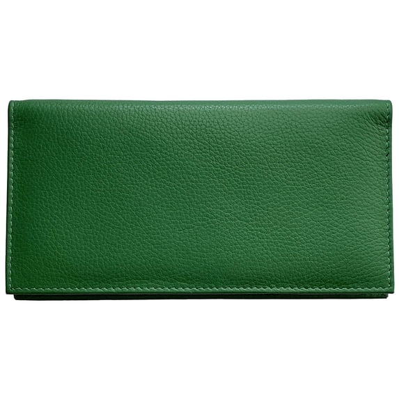 Emerald Green Basic Leather Checkbook Cover