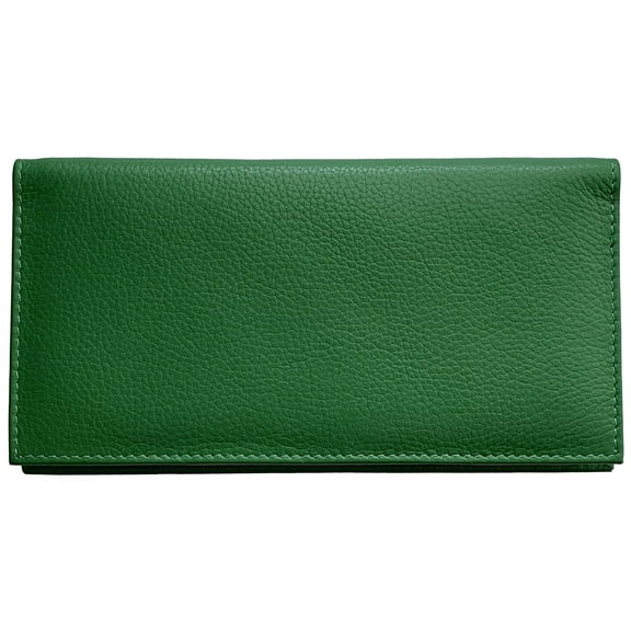 Emerald Green Basic Leather Checkbook Cover
