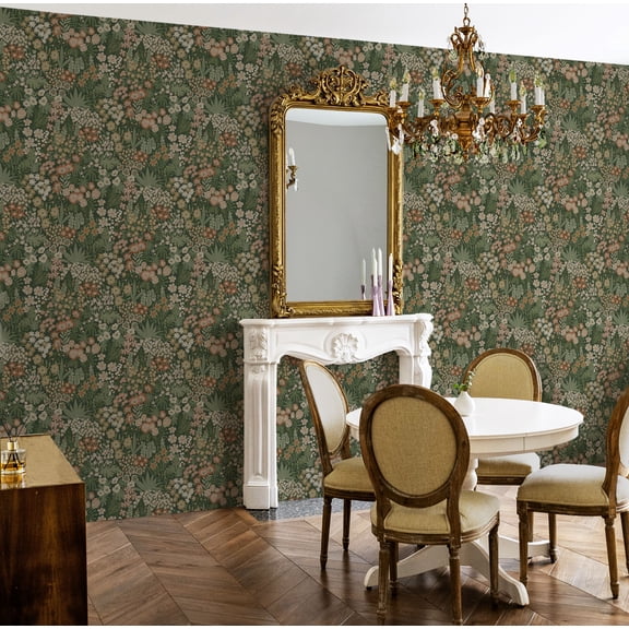 Emerald Green Bloomfield Ditsy Floral Print Non Woven Non-Pasted Textured Wallpaper 57 Sq. Ft.