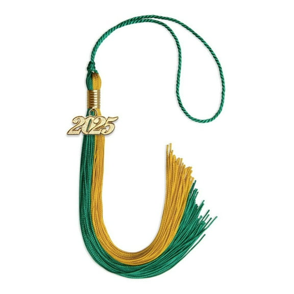 Endea Graduation Emerald Green/Bright Gold Graduation Tassel with Gold Date Drop