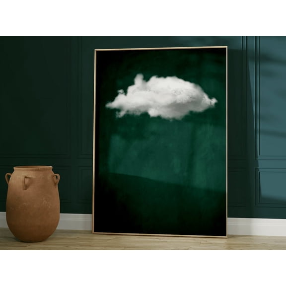 Emerald Green Cloud Print · Emerald Green Wall Art · Abstract Art Print · Minimalist Wall Art · Maximalist Decor · Dark Green Wall Art Wall Art, Modern Wall Decor, 8x12 UNFRAMED