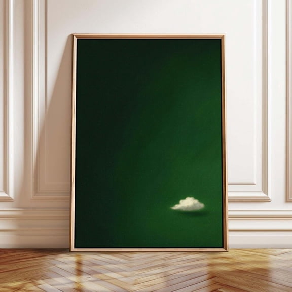 Emerald Green Cloud Print Moody Abstract Vintage Wall Art Home Decor Vintage Gift Living Room Dercor Wall Art Birthday Gift