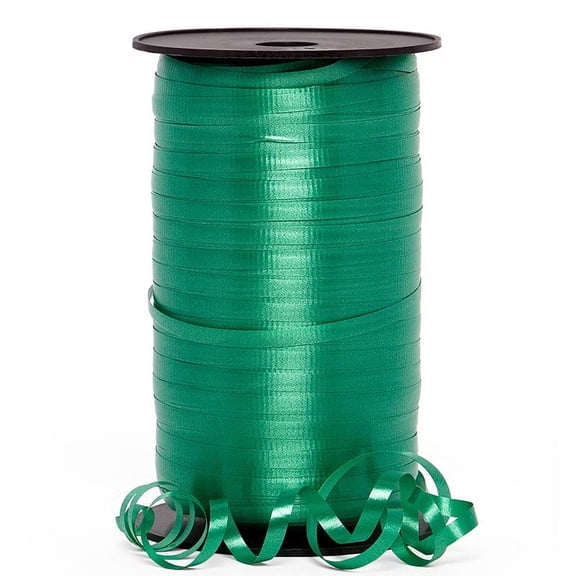 Emerald Green Crimped Curling Ribbon - 500 Yards Roll, 3/16" Wide, St. Patrick's Day, St. Paddy's Day, Easter, Spring, Earth Day, Balloons, Gift Wrapping, Birthday, Party Favors, Baskets, Decoration