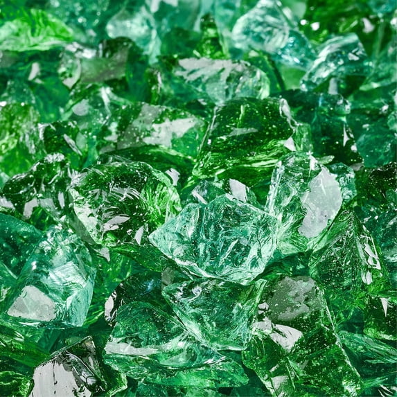 Emerald Green Crushed Fire Pit Glass | 3/8"-1/2", 10 lbs