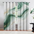 thumbnail image 1 of Emerald Green Curtains, Modern Abstract Marble Blackout Curtains, White Gold Marble Grommet Curtain For Bedroom Living Room Dining Room Home Decor Darkening Window Drapes 53"W x 84"L (Pack of 2), 1 of 6
