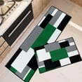 thumbnail image 1 of Emerald Green Geometric Kitchen Rugs and Mats Non Skid Washable Set of 2, Checked Black Grey Kitchen Mats for Floor, Rustic Minimalist Kitchen Runner Rug, Modern Abstract Kitchen Decor, 1 of 1
