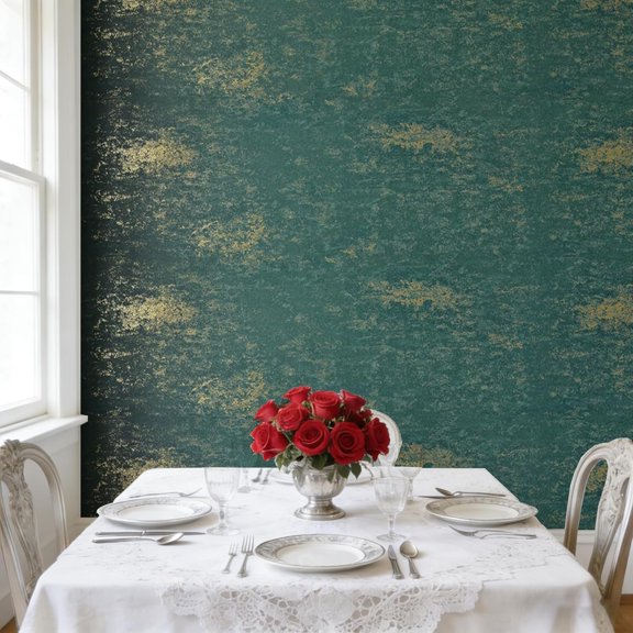 Emerald Green Gold Marble Contact Paper for Cabinets 24"x160" Retro Textured Waterproof Marble Wallpaper Peel and Stick Removable Teal Gold Countertop Granite Wall Paper for Bathroom Walls