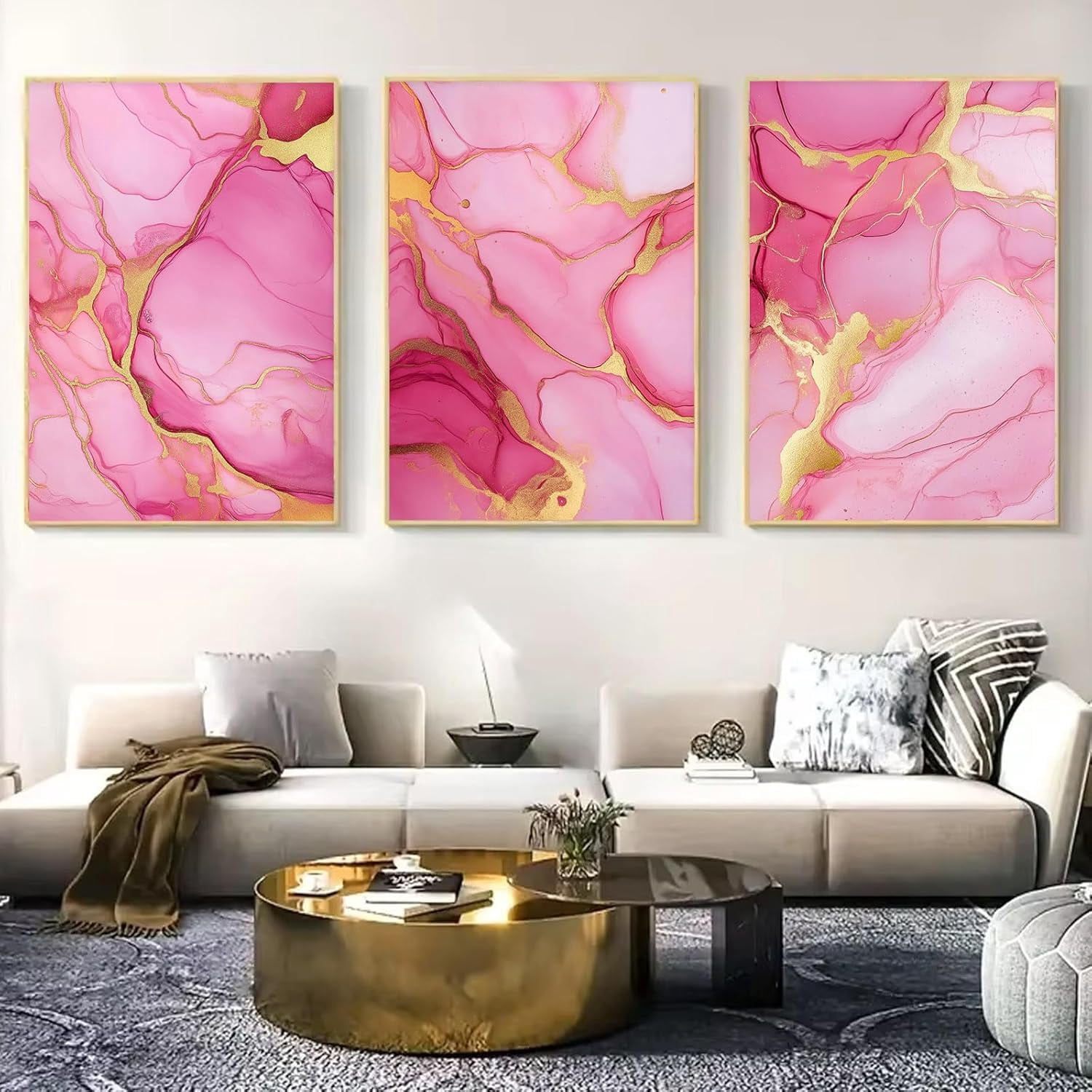 Emerald Green and Gold Wall Art Green Marble Picture Modern Abstract ...