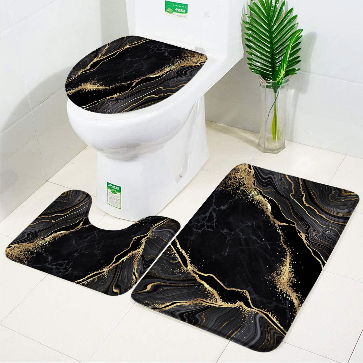 Marble Bathroom Mat Set