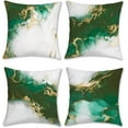 thumbnail image 1 of Emerald Green Marble Throw Pillow Covers 18 x 18 Inch Both Sides Green and Gold Modern Abstract Decorative Pillows Soft Velvet Cushion Cases for Couch Sofa Bed Home Decor Set of 4, 1 of 6