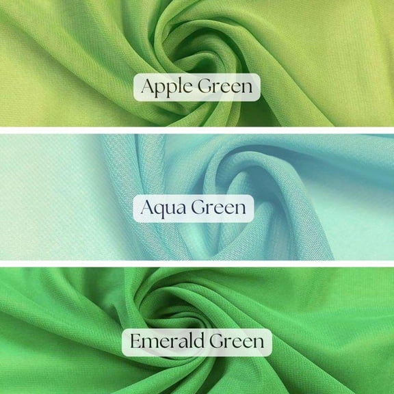Emerald Green Matte Chiffon Fabric by the Yard, 58/60" Wide Soft Sheer Polyester Material for Dresses, Bridal Gowns, Robes, Sewing & Home Décor – Valentina Textile Inc