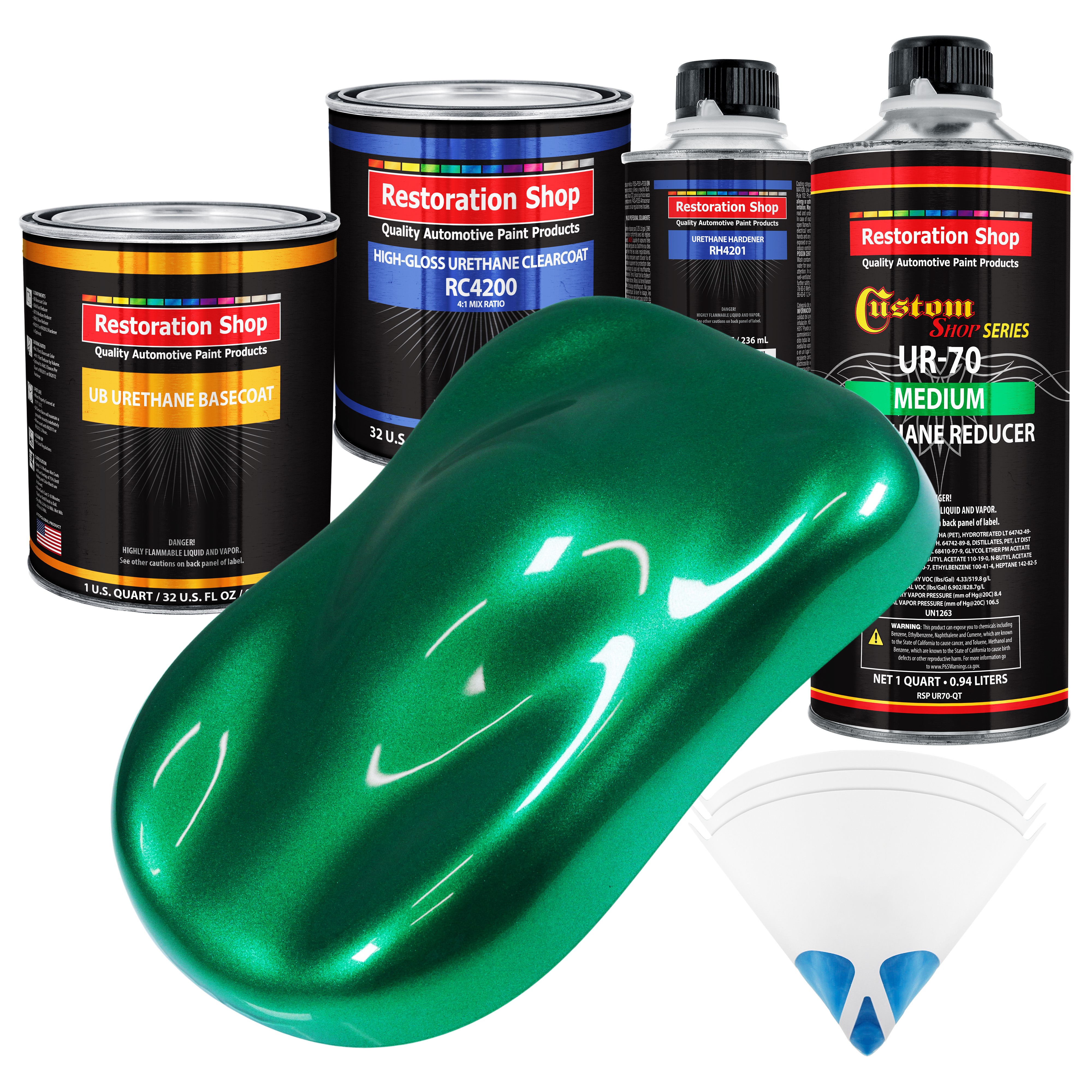 Emerald Green Metallic Quart URETHANE BASECOAT CLEARCOAT Car Auto Body Paint Kit
