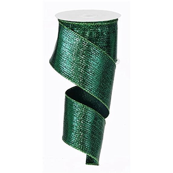 Emerald Green Metallic Wired Ribbon (10 Yards x 2.5 Inches)