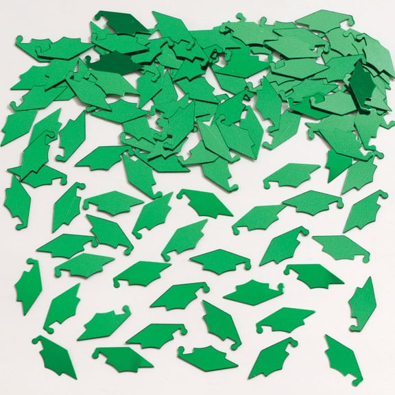 Emerald Green Mortarboard Graduation Confetti