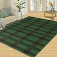 thumbnail image 1 of Emerald Green Plaid Print Christmas Rugs Black Regular Geometric Stripe Christmas Area Rugs Modern Rug Do Not Fade Pattern Clear For Door Mats Porch Hotels 5x6ft, 1 of 6