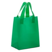Lime Green Frosted Handle Plastic Bags | Quantity: 250 | Width: 8" Gusset - 5" by Paper Mart