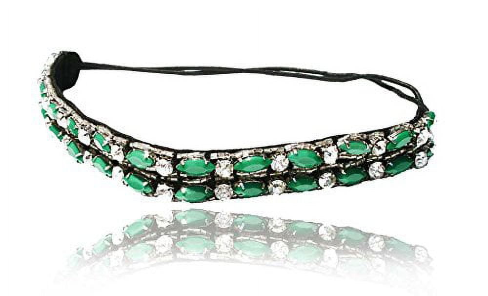 Rhinestone Embellished Headband Emerald New Amazon.com : Firuilo Emerald Headband Pearl Rhinestones  main image 4